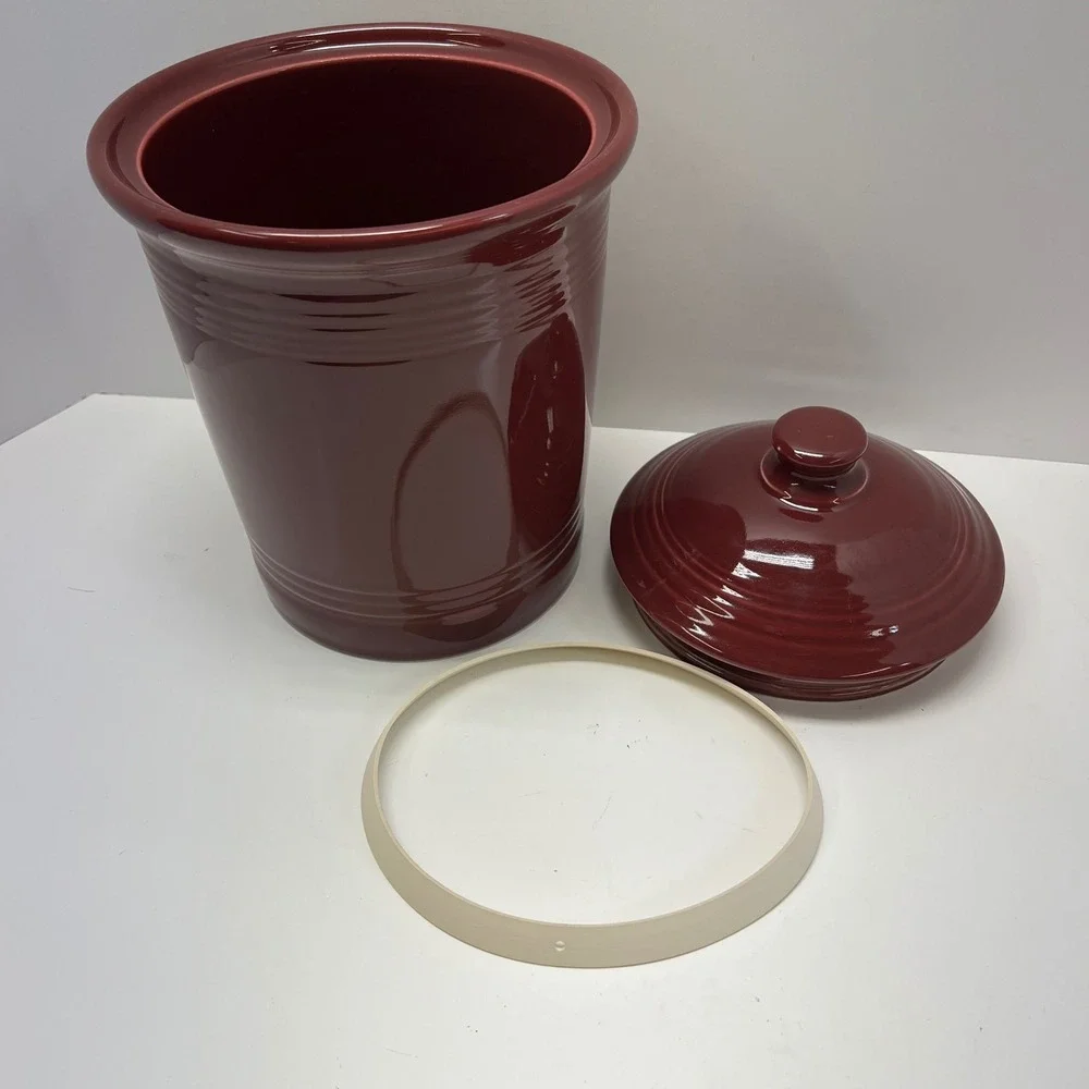Fiesta 3 Qt‎ 96oz Large Original Lidded Canister Retired Cinnabar Fiestaware USA